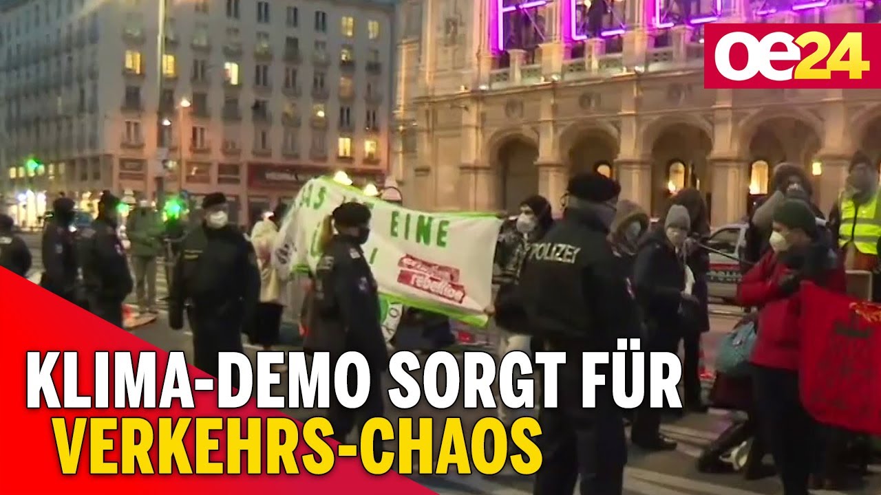 Klima-Demo sorgt für Verkehrs-Chaos in Wiener City