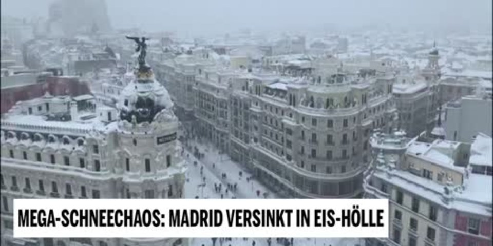 Mega Schneechaos: Madrid versinkt in Eishölle