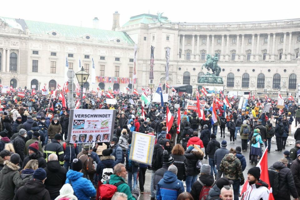 Demo gegen Impfpflicht in Wien