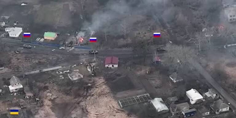 Ukraine: Zivilisten verteidigen Dorf vor russischen Truppen